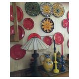 Decorative plates, lamps, candlesticks