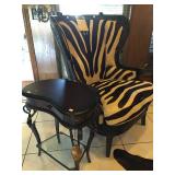 Zebra hide chair and occasional table