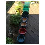Colorful flower pots