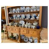 Blue Danube Blue Onion China, Antique Pine Hutch