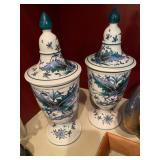 Matching Pair of Blue and White Urns, made in Italy