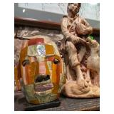 Vintage Mayan Aztexc Mosaic Stone Burial Mask, semi precios stones 