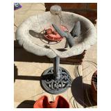 Metal birdbath 