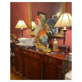 Cherry Buffet, Large Porcelain Rooster made in Italy