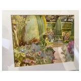 Hidcote yew garden watercolor 2015 by Ouida Touchon