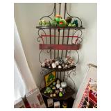 Corner metal whatnot shelf