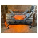 Faux fireplace logs with flickering light