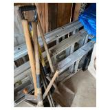 Aluminum ladders, yard and hand tools