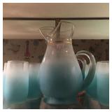 Turquoise pitcher and glasses