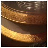 Gold-rimmed dinnerware