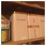 Vintage pink canisters
