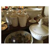 Milk glass and crystal