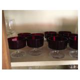 Burgandy dessert glasses