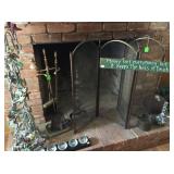 Fireplace screen and decoratives
