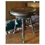 Ball & claw footed piano bench