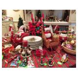 Christmas dishes, ornaments and decorations