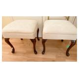 Two fabric stools in excellent condition