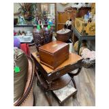 Antique mahogany leather top table