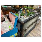 Custom painted sea traveling trunk with horse motif on top