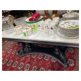 Coffee Table, marble top, black base