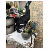 Large cast iconic style occasional table with greyhound artwork