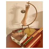 Primitive Bone with Arrowhead, Vintage Marble Traveling Case 