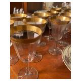 Set of Gold rim Goblets