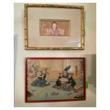 Japanese Wood Block Print by Yoshisada, 19th Century, theater scene from the EDO period