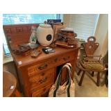 Antique Carved Washstand and Cigar Accessories 