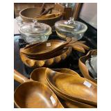 Vintage Wooden Bowls and Serving Pieces 