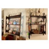 Pair of Mahogany Shelves filled with treasures