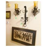 Assortment of wrought iron sconces