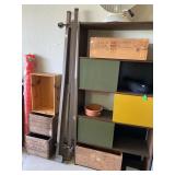 Vintage Book Case and Antique Wooden Boxes