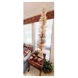 Silver Aluminum Skinny Tree with Lights