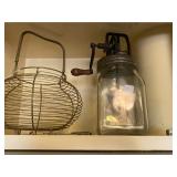 Antique Butter Churn and Egg Basket