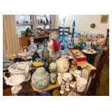 Large Country style Dining Room Table by Pulaski Furniture PACKED with beautiful one of kind pieces