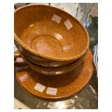 Rare Frankoma 4SC Pottery Sandwich Soup Set