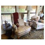 Assortment of Cream colored chairs, from wing back to overstuffed