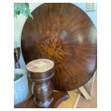 5 foot round inlaid studded formal dining room table