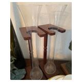 Beer steins Half Yard on Wooden Stands
