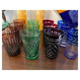 Colored Cut Crystal Water Glasses