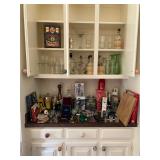 Large assortment of bar items from openers to decanters