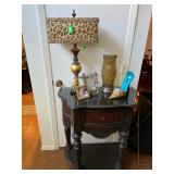 Small Decorative Entry way piece, decorative lamp, shoe wine bottle holder