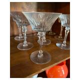 Vintage Crystal stemware, Melissa by Tiffin Franciscan, 8 each, Red, White and Champagne