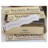 Embellished paper napkin rings with famous quotes