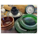 Clear green glass dinner plates