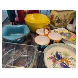 serving bowls, pie plate from Italy, Copco denmark Enamelware Dutch Oven