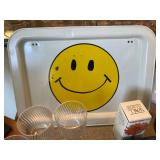 Vintage Smiley face lap tray
