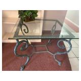 Glass Top Wrought Iron Base Coffee Table