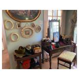 Antique Vanity with Ladies Antique Gloves